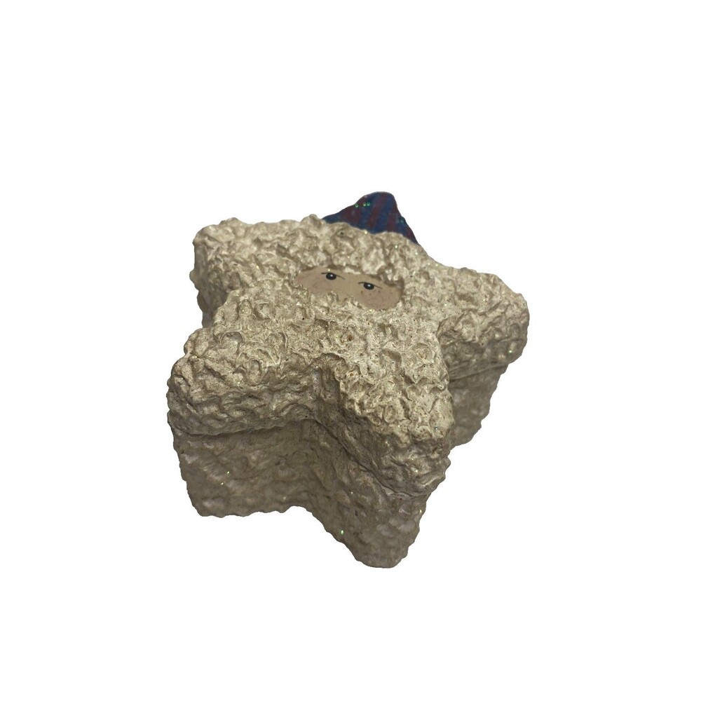 Vintage 1998 Linda Lindquist Baldwin Belsnickle Trinket Box Star Santa Glittered